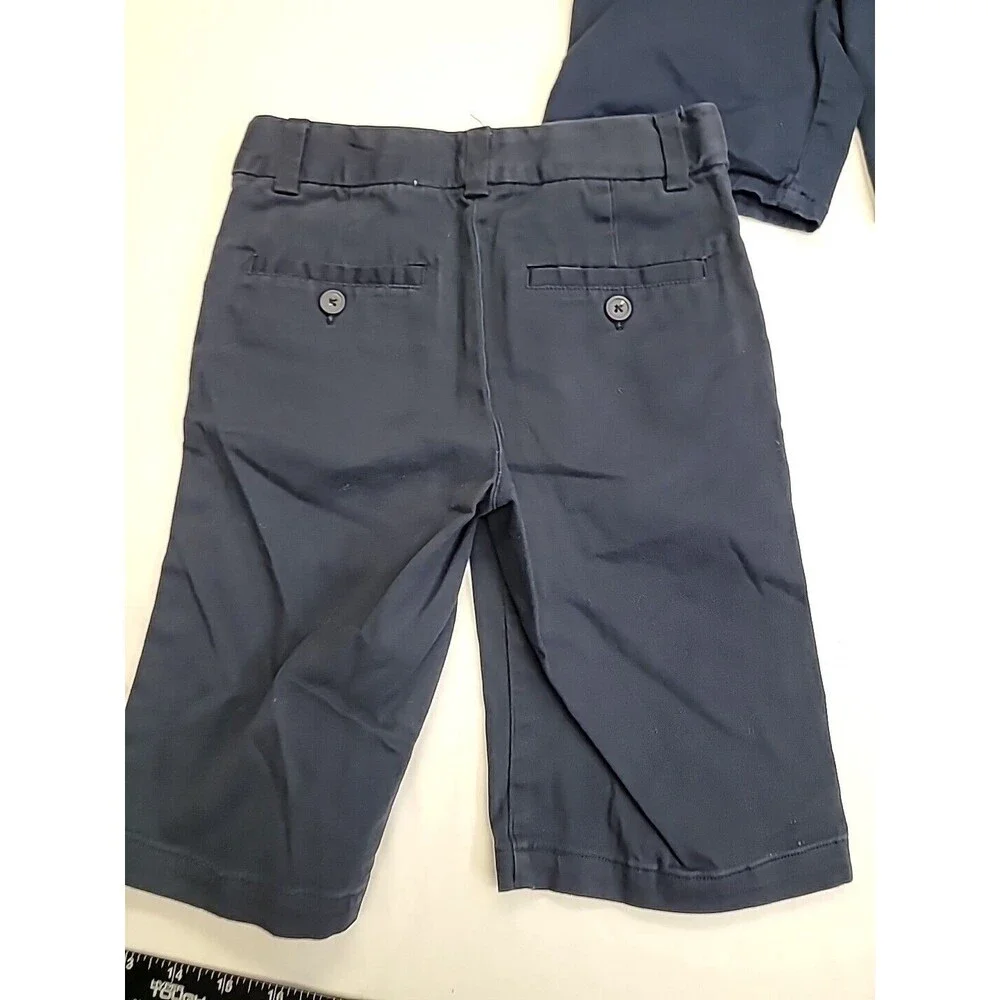 4 Pair Girl's Size 7 Navy Blue Uniform Shorts Cat Jack Arrow Gymboree Adjustable